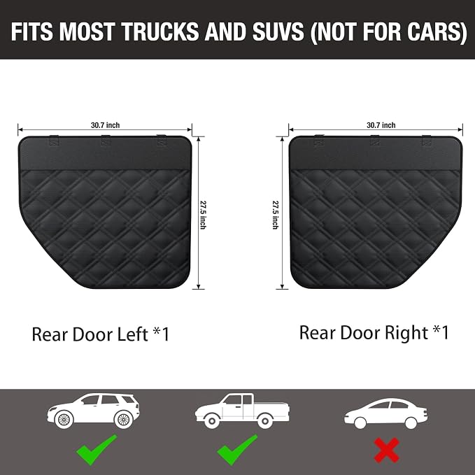 Surfcabin Dog Car Door Protector: 20% Larger Design for Trucks & Large SUVs | Thickened Waterproof Fabric, 2 Packs Full Door Panel Covers, Protects Doors from Dog Scratching - Image 5