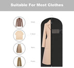 Garment Bags for Hanging Clothes, 45'' Suit Bag Cover for Storage and Travel, Dress Bags for Gowns Long, 2 Pack (Black) - Image 3