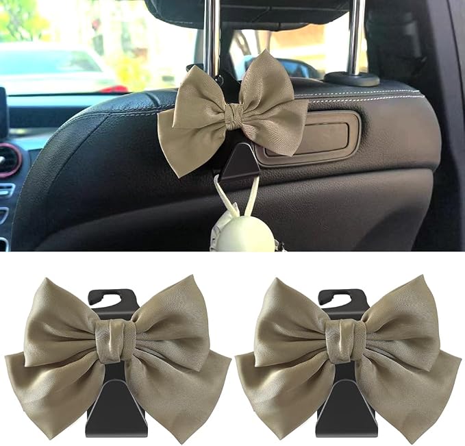 2-Pack Car Seat Headrest Hooks, Handbag Hangers, Grass green | Storage organizer for handbags, clothes, coats and grocery bags; practical interior accessory for most cars and SUVs by Unknown