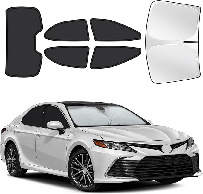 for Toyota Camry 2018-2024 Car Window Shades, 8Pcs Full Window Covers | Privacy Sun Shade Set for Front Windshield Side and Rear Windows, Keeps Vehicle Cool for Camping Napping by MakeLifeBetter