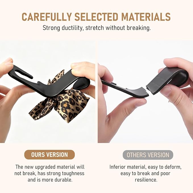 Bow Car Hooks for Purses and Bags, 2 Pack Cute Car Purse Hook, Universal Car Seat Headrest Hooks Bag Holder, Bow Car Accessories, Automotive Purse Hook Hanger Interior Decoration Accessories (Leopard) - Image 6