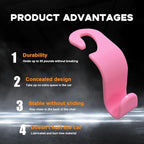 povtii 4PCS Car Seat Headrest Hook, Auto Back Seat Hanging Storage Organizer, Vehicle Seatback Hanger Holder for Purse Handbag Coat Umbrella, Universal Interior Car Accessories (Dark Pink) - Image 3