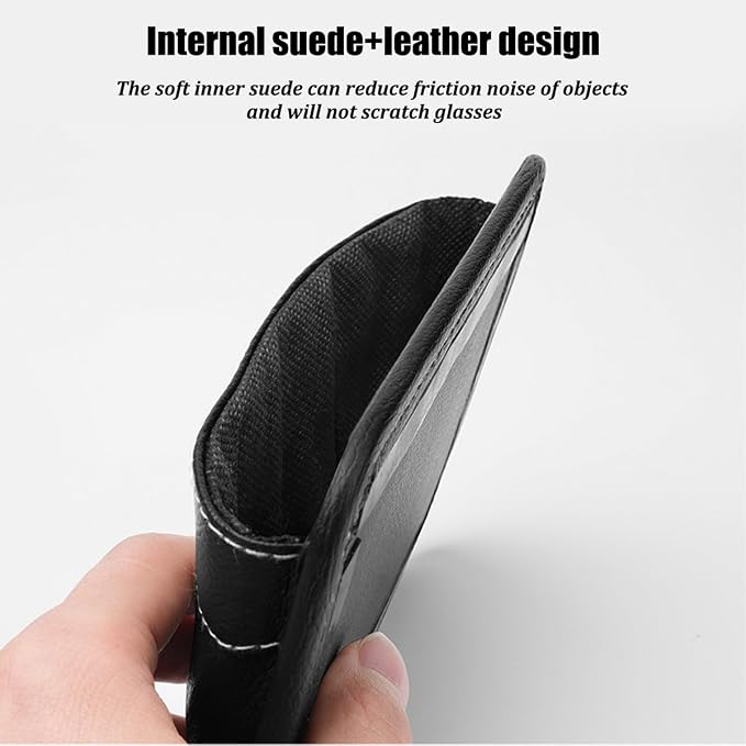 Car Seat Side Pocket Organizer, Leather Vehicle Seat Gap Filler Organizer, Automotive Console Side Cell Phone & Sunglasses Holder Storage Bag, Universal for SUV Automobile Truck (Black) - Image 4