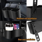 2 in 1 Car Seat Back Organizer with 3.2" Cup Holder,Multifunction Car Headrest Seat Back Organizer for Drink Food Tray,Universal Headrest Cup Holder for Most Cars Trucks SUVs - Image 6