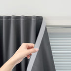Blackout Curtains with Self Adhesive Tape No Rod No Drill Easy Install Window Cover for Bedroom Kitchen Dorm 46" W x 71" L Grey 1 Panel by Sovtfides