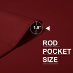 RYB HOME Blackout Curtains for Bedroom Living Room Nursery 63 inches Long | Thermal Insulated,Room Darkening,Privacy Protection,Rod Pocket,Drapes for Office Home Theater,W34 x L63,Burgundy Red,2 Panels - Image 3