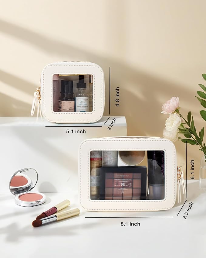 Clear Mahjong Tile Bag, Makeup Bag Set Travel Makeup Case Clear Cosmetic Travel Bag Small Makeup Organizer Mini Make Up Pouch for Purse Waterproof Toiletry Bag Portable Car Essentials Car Organizer - Image 3