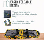 Extra Large Utility Tote Bag - Oversized Collapsible Reusable Wire Frame Rectangular Canvas Basket With Two Exterior Pockets For Beach, Pool, Laundry, Car Trunk, Storage - Sunflower - Image 6