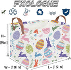 FXOLCSHE Rectangular Easter basketCollapsible waterproof storage box,Home Decor,Gift Baskets(Cute egg) - Image 3