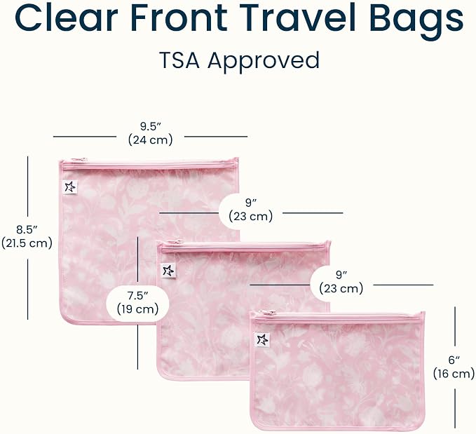 Tiny Twinkle Diaper Bag Organizing Pouches|3 Pack Mess-Proof Clear Front Travel Organizer Bags&TSA Approved Toiletry Bag Set for Baby and Mom Essentials - Image 5