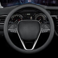 LKWLIKEI Nappa Premium Leather car Steering Wheel Cover, Non-Slip, Breathable, Universal 15 inches, Black. by LKWLIKEI