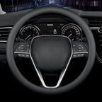 LKWLIKEI Nappa Premium Leather car Steering Wheel Cover, Non-Slip, Breathable, Universal 15 inches, Black. by LKWLIKEI