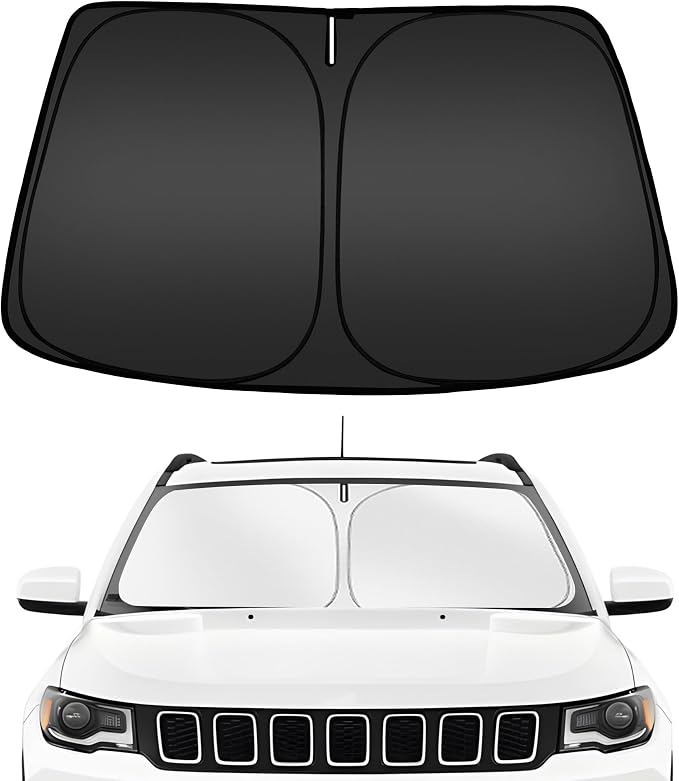 ARISMOTOR Windshield Sun Shade for Jeep Compass 2017-2025 | Custom Fit, Foldable, Front Window Sunshade Sun Visor Protector, Block UV Rays, Keep Car Cooler by ARISMOTOR