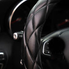 YHONGJT Soft Microfiber Leather Steering Wheel Cover, Universal 15 Inch for Women Girls, Fit Vehicles, Sedans, SUVs, Vans, Trucks - Black - Image 4