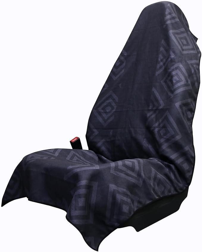 Premium Car Seat Cover Towel, Microfiber Car Seat Towel Cover, Quick-Dry Gym Running Yoga Beach Towel for Car Seat, Fits Most Front Bucket Seats for Cars, SUVs, Vans & Trucks (Diamond Black) by SeatendroSeatCovers