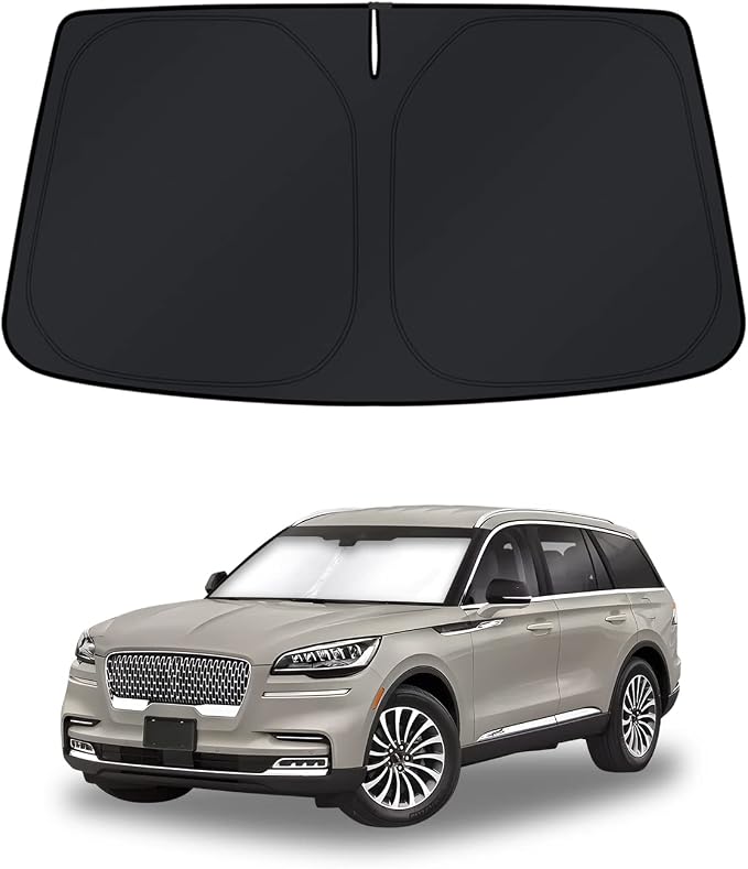 KUST Windshield Sun Shade for Lincoln Aviator Accessories 2020-2025 2026 Window Shade Sun Visor Cover Foldable Blocks UV Rays Keep Your Car Cooler by KUST