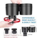 JINKEY Dual Cup Holder Expander for Car, 2 in 1 Multifunctional Large Car Cup Holder Expander Adapter with Adjustable Base, All Purpose Car Cup Holder for Bottles Cups Drinks Snack Organizer Grey - Image 3