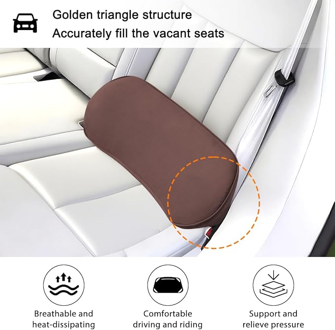 Zpana Car Lumbar Support Pillow, Memory Foam Back Cushion, Coffee | Memory Foam Lumbar Support Pillow, Lower Back Pain Relief & Sciatica, Comfortable Driver Seat Pad, Universal Seat Cushion - Image 4