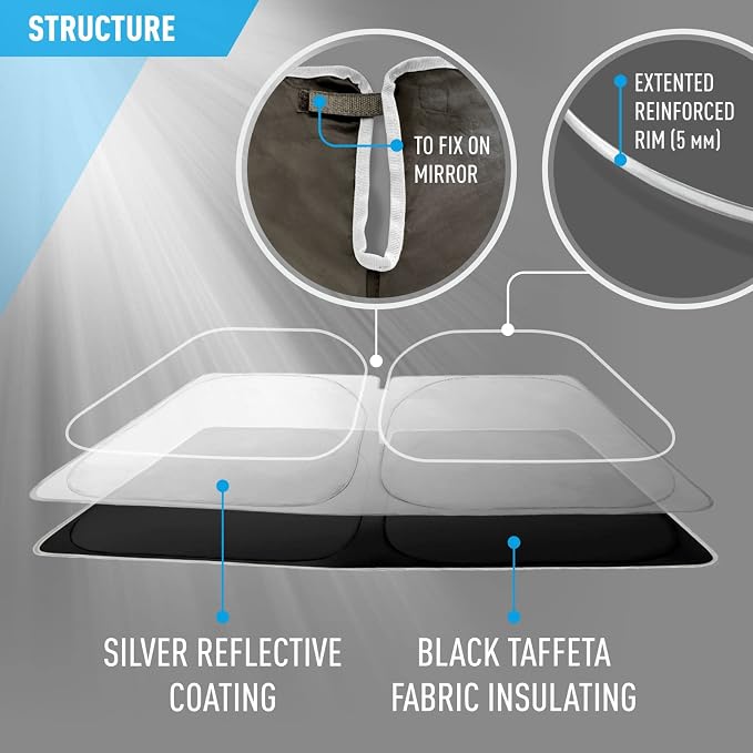 CLIM ART Windshield Sun Shade for Ford EcoSport 2018-2022, Custom-Fit Foldable Car Sunshade, Vehicle Sun Protector, Front Auto Windshield Cover, Car Accessories - WS6002 - Image 4