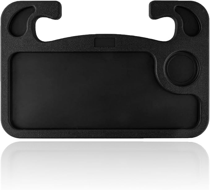 Car Steering Wheel Desk Tray for Laptop and Eating 2 in 1 Multipurpose Travel Accessory with Drink and Pen Holder Compatible with Most Vehicles by Unknown