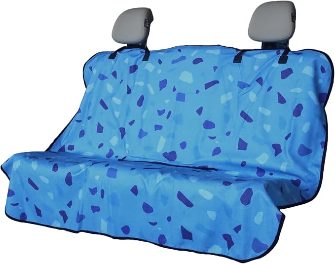 Back Seat Cover for Car Trucks Van SUV Jeep,Waterproof Rear Bench Towel Seat Covers for Dogs and Kids,Automotive Backseat Protector (Blue Marbling) by LoyaGour