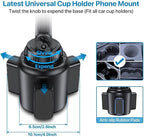 miracase Cup Phone Holder for Car, [Upgraded Version] Adjustable Long Neck Car Cup Holder Phone Mount Cradle Friendly Compatible with iPhone Samsung Google and All Smartphones, Silver - Image 3