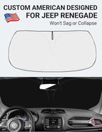Proadsy Custom Fit Car Windshield Sun Shade for 2015-2023 Jeep Renegade | 240T Heat Shield, Drops Temp 54°F, Blocks 99% UV, Prevents Dashboard Cracking, Summer Parking & Beach Trips, Easy Twist-Fold - Image 2