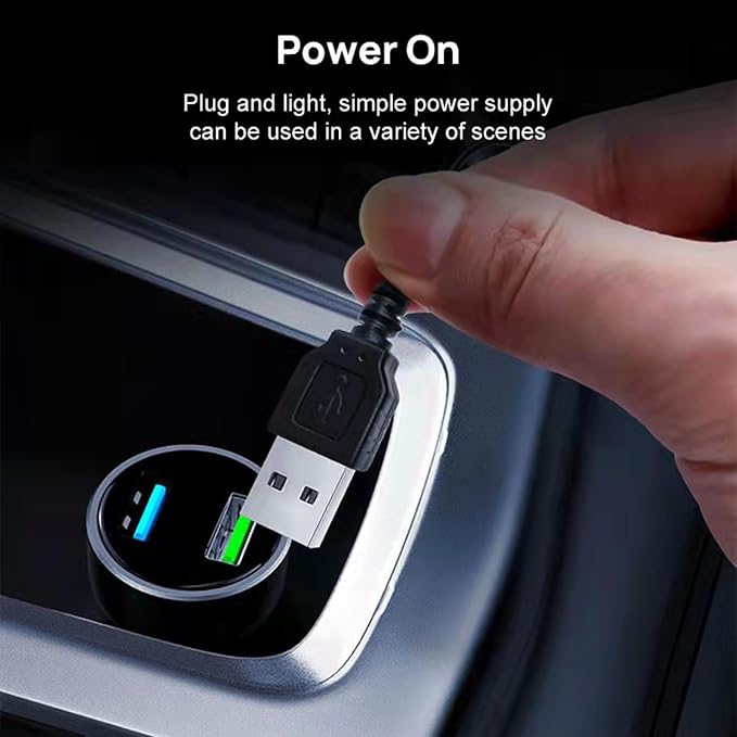 USB Car LED Lights, Interior Car Lights Strip 7 Colors Ambient Lighting with 118 inches Fiber Optic Music Sync Simple Installation EL Wire Lights (7 Colors/118 inches) - Image 6