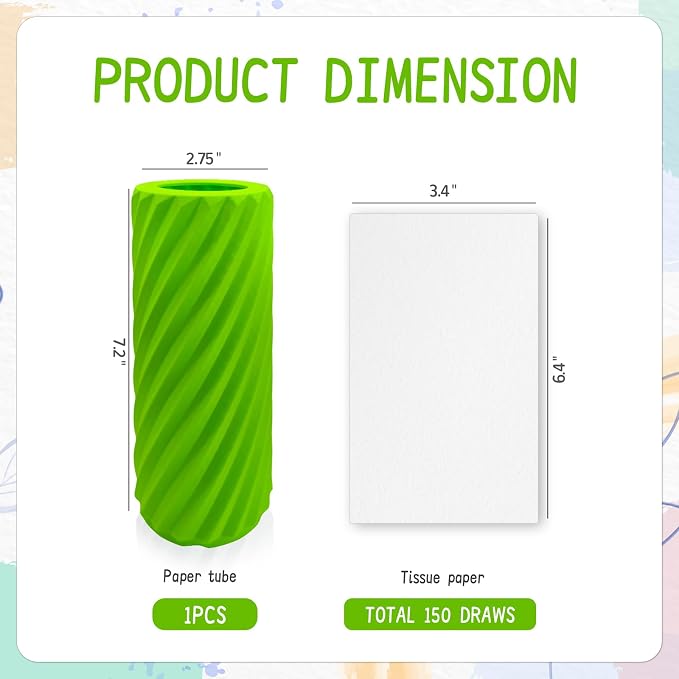 Car Tissue Holder, Refillable Round Cylinder with 3 Tissue Packs, Universal Fit for Vehicle Cup Holder, Home & Office, Car Accessories Interior (Green) - Image 3