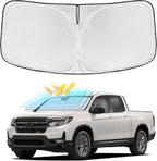 for Honda Ridgeline 2017-2025 2026 Windshield Sun Shade Car Sunshade | 4 Layers Front Windows Shade Cover Custom Fit Ridgeline Sun Visor 250T Retractable Shade Blocks UV Rays Car Accessories by ZOIBVCARSUNSHADE