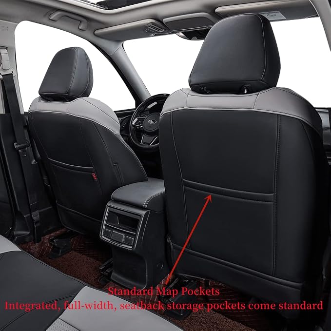 Car Seat Covers Custom fit for 2014-2018 Subaru Forester SUV,Faux Leather | Full Set Suv Seat Cushion,Easy Installation,Factory Look,Waterproof Car Seat Protector (Black/Gray) - Image 5