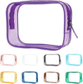 Buminee Clear Travel Toiletry Bag, Lightweight Transparent TSA Cosmetic Pouch, Multipurpose For Traveling - Purple 1 Pack by Buminee