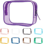 Buminee Clear Travel Toiletry Bag, Lightweight Transparent TSA Cosmetic Pouch, Multipurpose For Traveling - Purple 1 Pack by Buminee