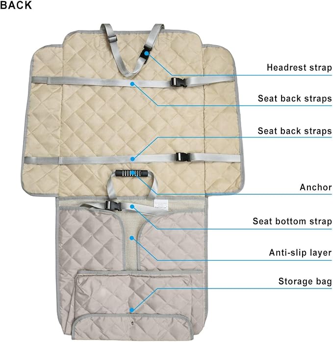 Bark Lover Deluxe Dog Seat Cover for Front Seat-More Durable Spill-Resistant Front Seat Protector, High Heat Resistant and Nonslip Front Seat Cover for Dogs Kids, Universal Size (Warm Beige,1 Pack) - Image 7