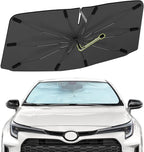 Windshield Sun Shade Umbrella for Toyota Corolla 2020-2024 Front Window | Foldable Sunshade with 360° Rotating Shaft, Custom Fit Car Shades for Corolla Accessories with UV & Heat Protection by Visufy