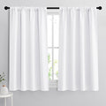 RYB HOME Small Window Curtains 45 inches Length for Kitchen Cafe Bathroom | Room Darkening Curtains & Drapes, Energy Saving, Thermal Insulated, For Kids Bedroom, W42 x L45, Pure White, 2 Panels by RYBHOME
