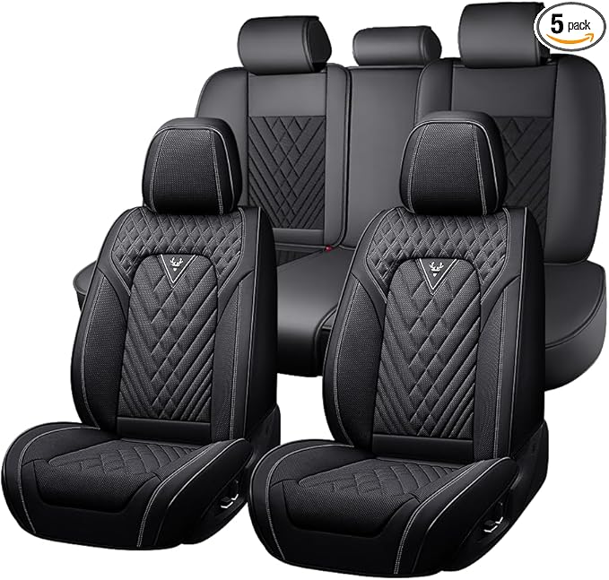 Fit for Toyota Venza Seat Covers 2009-2026,Premium Leather, 360° Full Protection, Thick Padding & Memory Foam, Waterproof & Stain-Resistant Car Seat Cover Full Set (5 Seat,Black) by Unknown