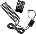 Car LED Light Strips, 4 in 1 8 Color Vehicle Interior Atmosphere Dynamic Lamp with USB Port & Music Mode, Automotive Ambient Dynamic Light Stripping, Universal Auto Accessories by BCOWPV