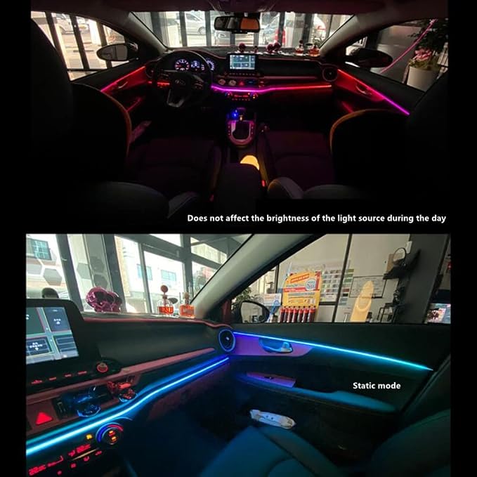 Car Interior led Ambient Lighting, Symphony RGB Car LED Strip Light, 6 in 1 with 204 inches Acrylic Fiber Optic, Multicolor Ambient Lighting Kits, Music Sync Rhythm,Sound Active Function - Image 3
