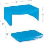 Hearthsong Foldable Lap Desk for Kids with Storage - Ideal Floor Desk for Drawing, Studying, Portable Folding Travel Lap Table, Versatile Bed Desk & Lap Tray (Blue-V2) - Image 4