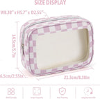 YOPCDJ 3PCS Clear Toiletry Bag,TSA Approved Travel Makeup Pouch with Zipper for Cosmetics and Toiletries, Diaper Bag Organizer Pouch Set,Women's Purse Organizer and Clear Car Bag - Image 3