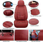 Car Seat Covers Full Set Custom Fit For Toyota Corolla 2001-2026, Red | Lumbar Support, Premium Faux Leather, Breathable, Anti-Slip, Airbag Compatible, Waterproof, Car Seat Protectors, 2 Row-5Seat - Image 2