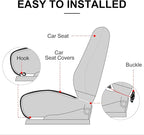 surpassme Comfortable Car Seat Covers Universal Back/Brench Seat Coves for Car Accessories with Storage Pockets, Padded Car Interior Covers for Automotive, SUV, Truck, and Van(Purple) - Image 5