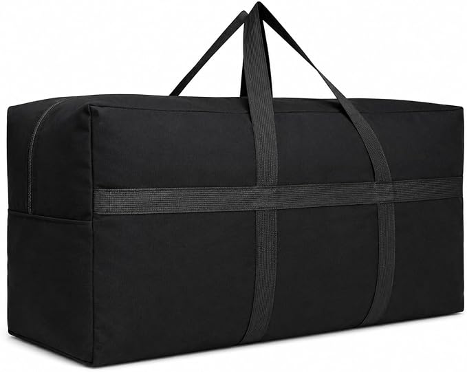 DoYiKe Canvas Storage Duffle Bag, Duffel Bag for Travel Black 60L by DoYiKe