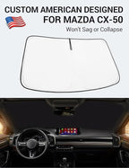 Proadsy Custom Fit 2023-2026 Mazda CX-50 Windshield Sun Shade, Blocks Heat | 240T Heat Shield, Drops Temp 54°F, Blocks 99% UV, Prevents Dashboard Cracking, Summer Parking & Beach Trips, Easy Twist-Fold - Image 2