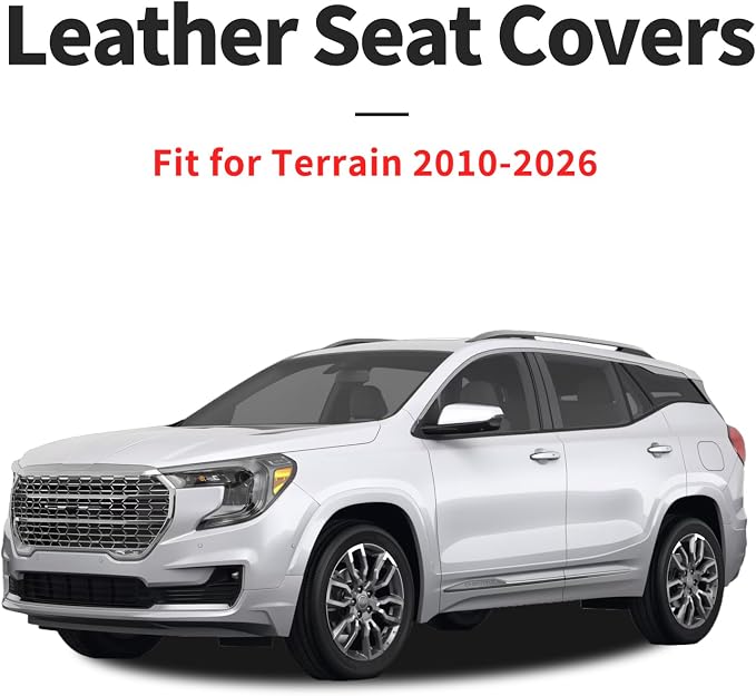 Car Seat Covers Compatible with GMC Terrain 2010-2025 2026 - Waterproof & Breathable Luxury Leather All-Weather Seat Cushions Protectors, Airbag Compatible, Only 2 Front seat Covers (Brown) - Image 4