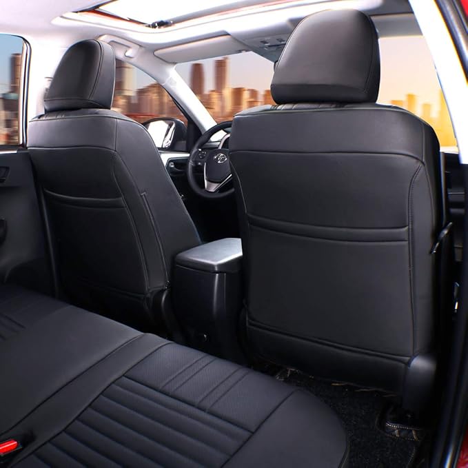 EKR Accord Seat Covers Full Set Custom for Honda Accord LX,LX-P,EX,EX-L,SE 2008-2012 & EX-L,LX-S 2011 2012,Automotive Truck Seat Covers for Car SUV,Waterproof Seat Protectors-Faux Leather(Black) - Image 4