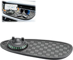 Multifunctional Car Anti-Slip Mat, 360° Rotatable Car Anti Slip Mat Phone Holder, Universal Dashboard Pad with Temporary Parking Number, Dashboard Accessories for Sunglass Chapstick (Black Gray) by Unknown