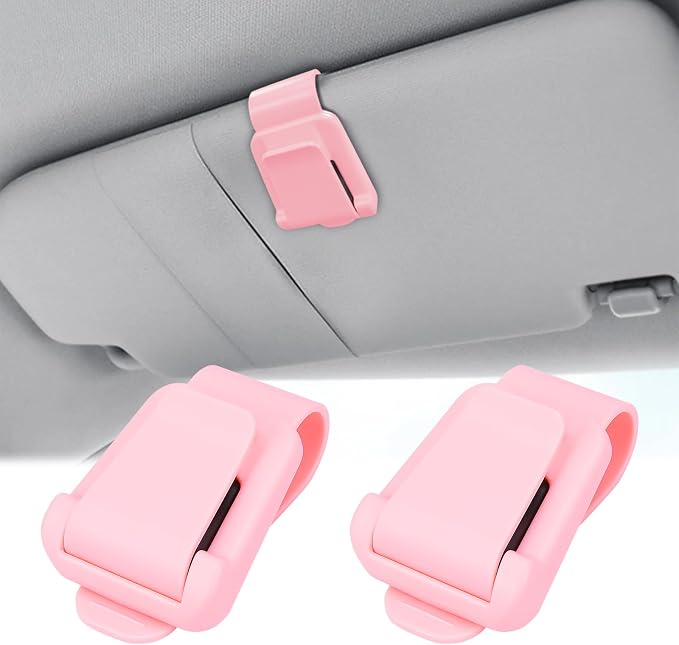 BFXM 2Pcs Sunglass Holder for Car Visor | Sunglasses Visor Clip for Car, Trucks, SUVs (Pink) by BFXM