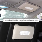 Carstuus Beige Car Tissue Holder for Sun Visor, Universal Fit All Vehicles | Hanging Tissue Box, Easy Refill, Includes Paper Napkins, Easy-Access, Universal Car Accessory for Men Women, Car Must Haves - Image 2